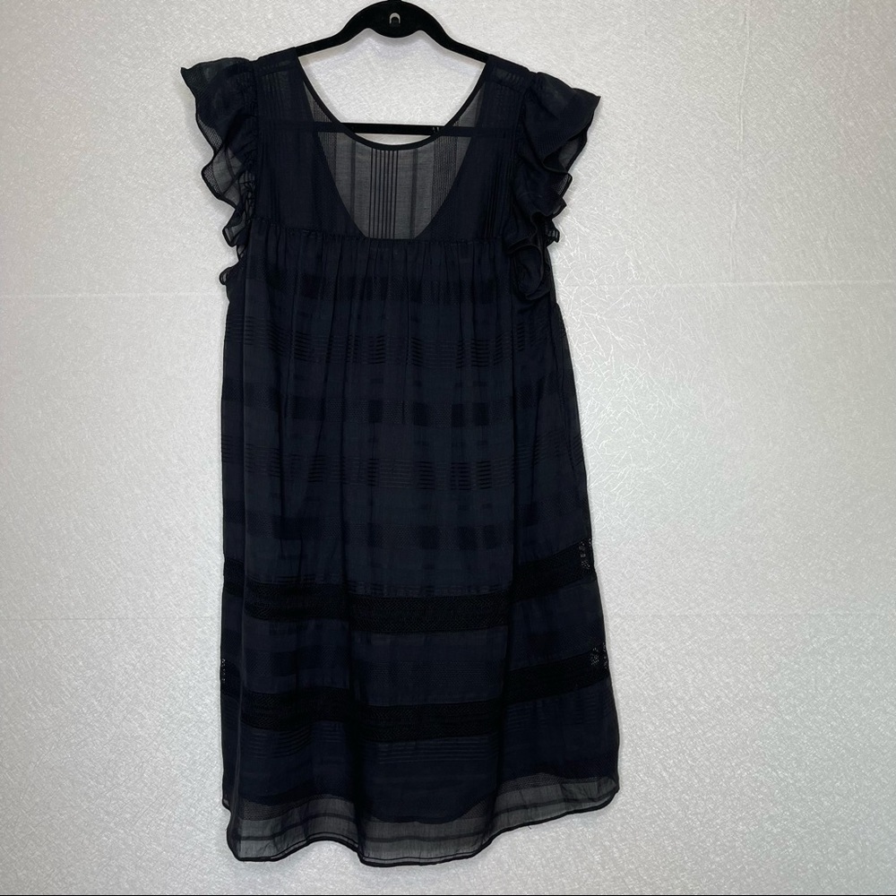 Rebecca Minkoff Flutter Sleeve Shift Dress Black L
